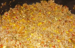 Rice with peppers and mushrooms
